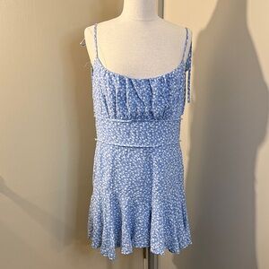 Fashion Nova Light Blue Floral Romper